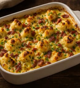 Cauliflower Gratin with Bacon and Leeks