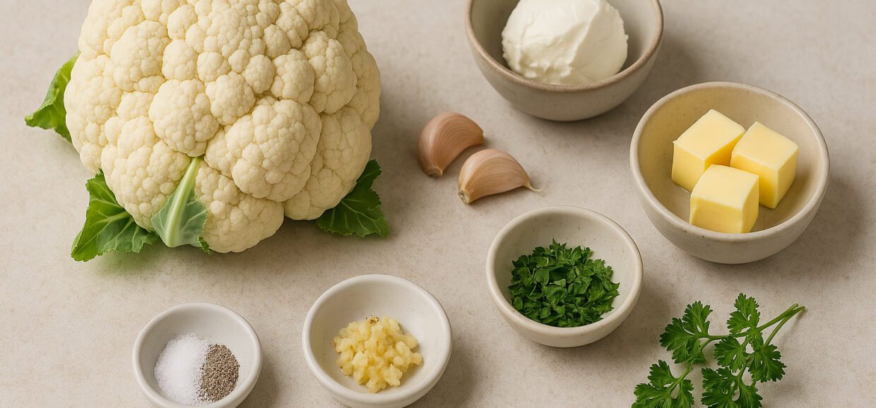 Creamy-Cauliflower-Mash-with-Garlic-and-Herb Butter-ingredients-01