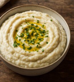 Creamy Cauliflower Mash with Garlic and Herb Butter