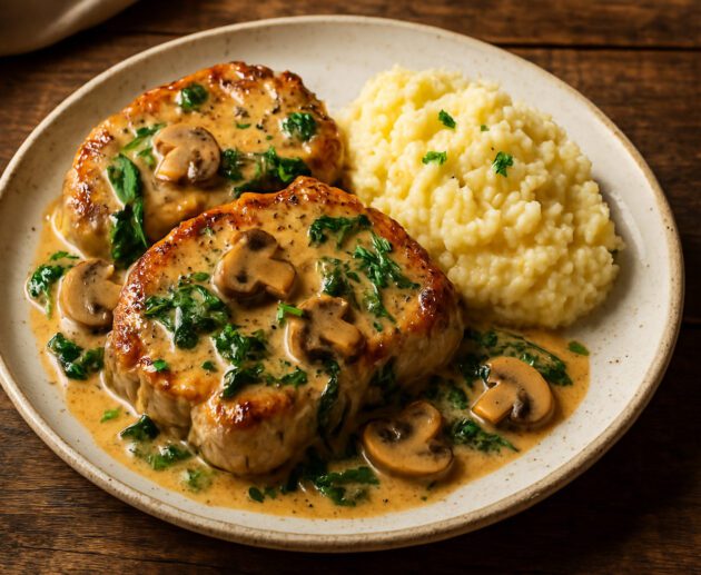 Creamy-Garlic-Butter-Pork-Chops-with-Spinach-and-Mushrooms-main-01