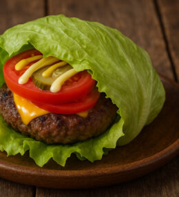 Keto Lettuce-Wrapped Hamburger
